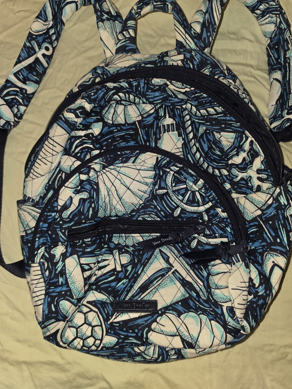 Vera Bradley Blue Seashell Quilted Mini Backpack